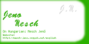 jeno mesch business card